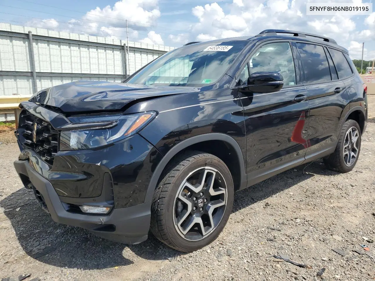2022 Honda Passport Elite VIN: 5FNYF8H06NB019195 Lot: 64836185