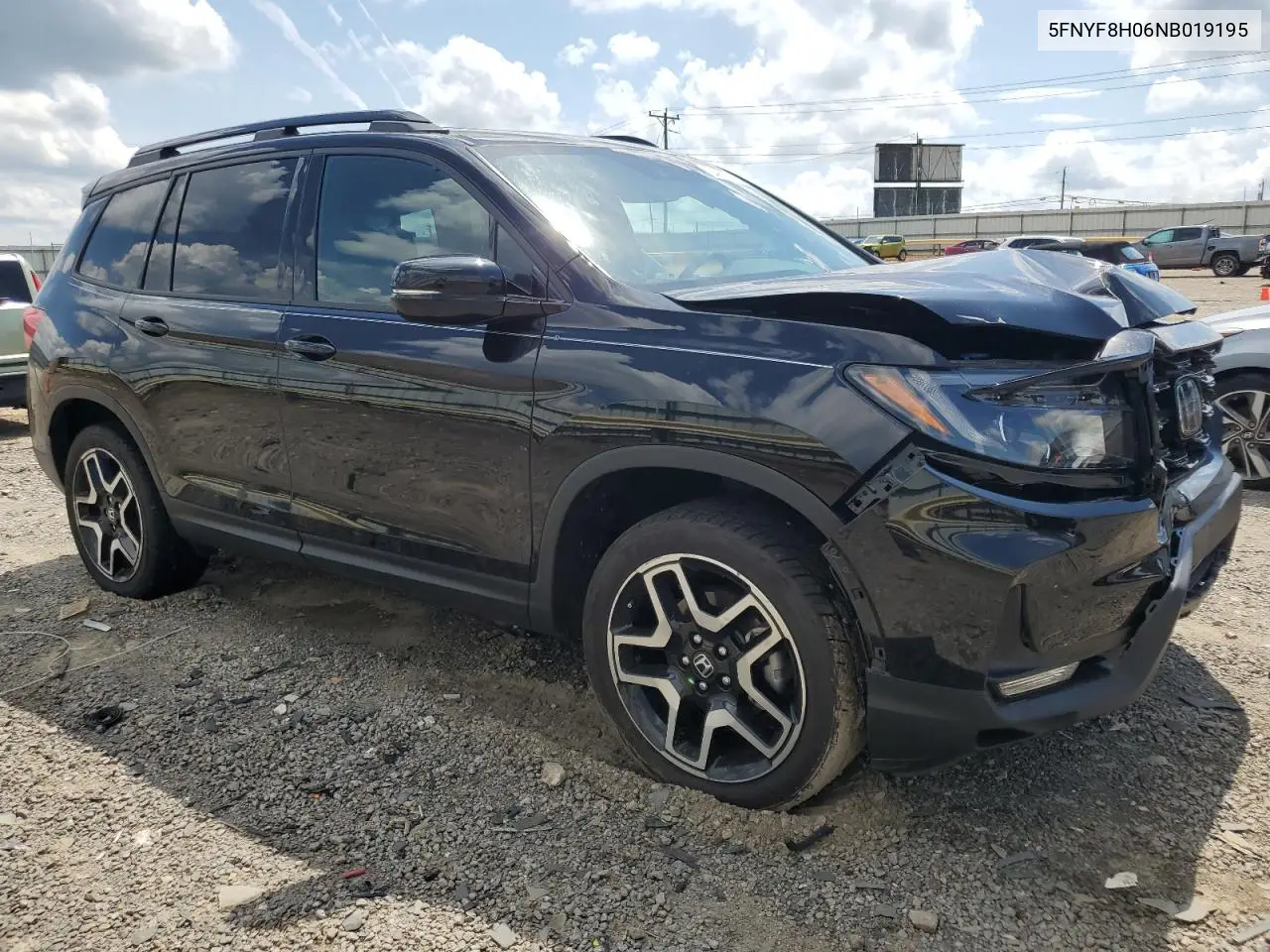 2022 Honda Passport Elite VIN: 5FNYF8H06NB019195 Lot: 64836185
