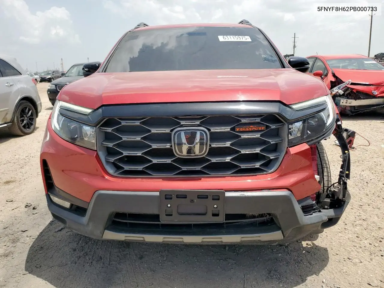 2023 Honda Passport Trail Sport VIN: 5FNYF8H62PB000733 Lot: 63115975