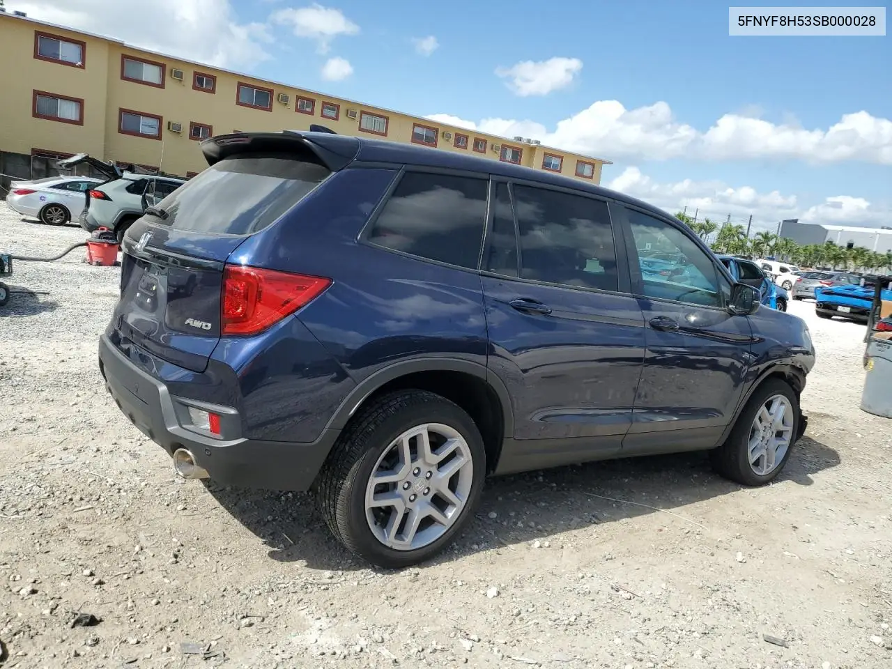 2025 Honda Passport Exl VIN: 5FNYF8H53SB000028 Lot: 57363325