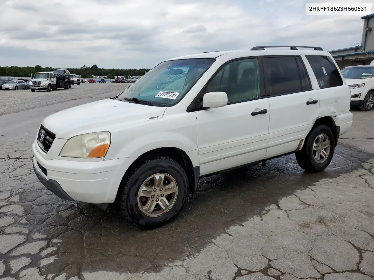 2003 Honda Pilot Exl VIN: 2HKYF18623H560531 Lot: 57120675