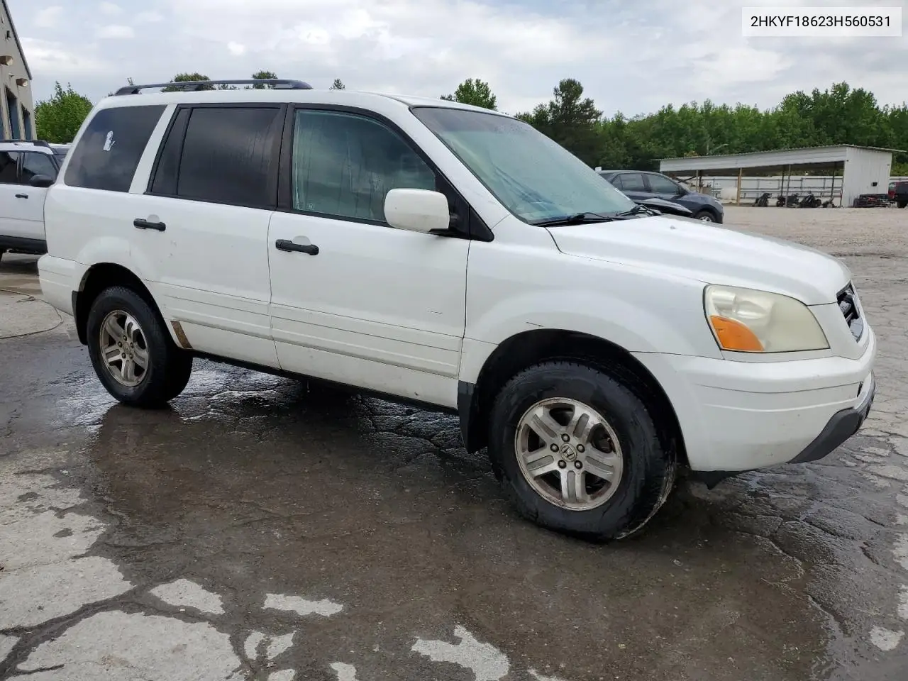 2003 Honda Pilot Exl VIN: 2HKYF18623H560531 Lot: 57120675