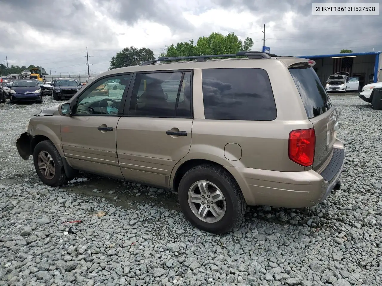 2003 Honda Pilot Exl VIN: 2HKYF18613H527598 Lot: 57129765