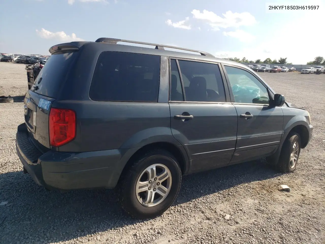 2003 Honda Pilot Exl VIN: 2HKYF18503H619597 Lot: 62678645