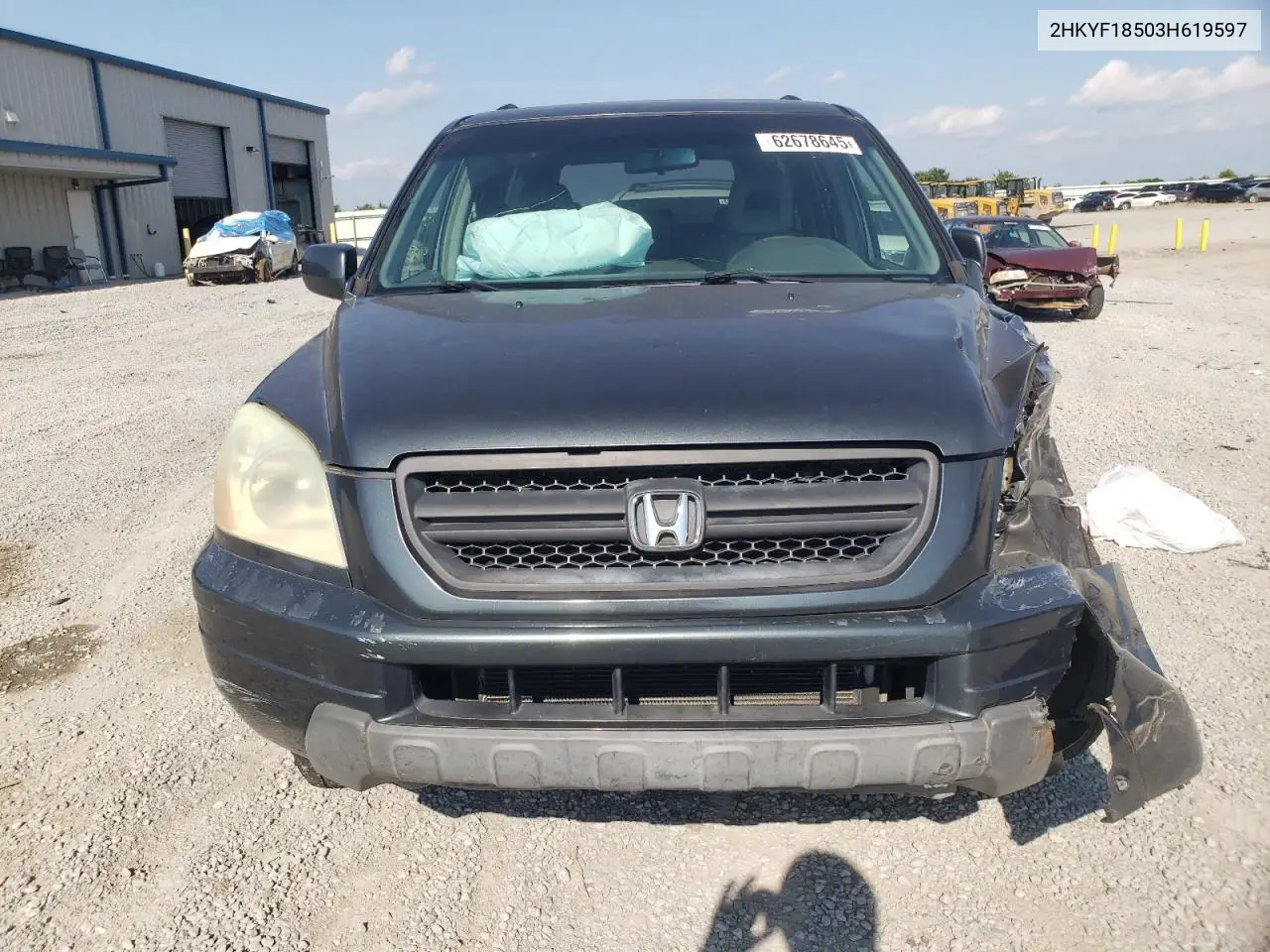 2003 Honda Pilot Exl VIN: 2HKYF18503H619597 Lot: 62678645