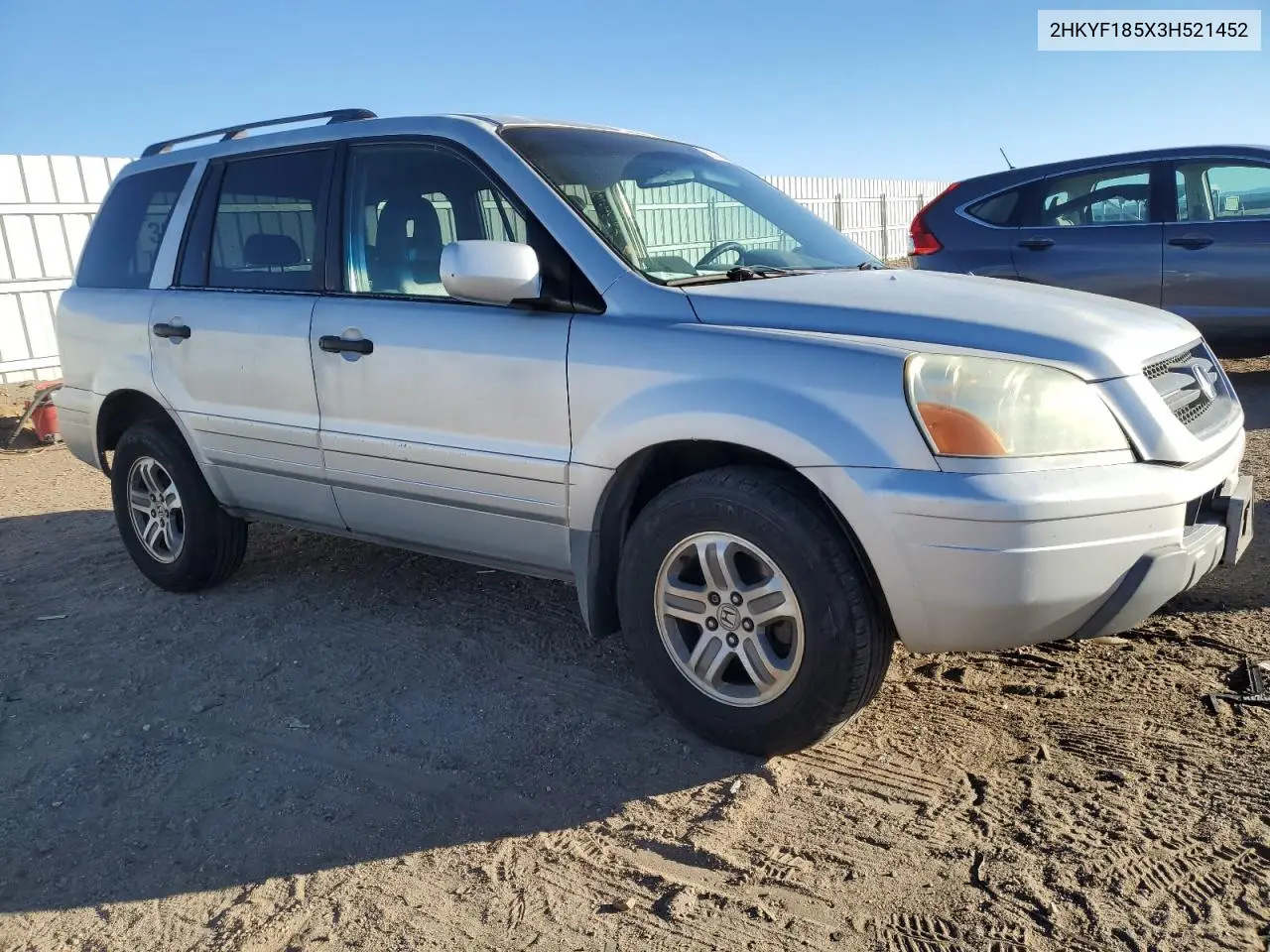 2003 Honda Pilot Exl VIN: 2HKYF185X3H521452 Lot: 88314405