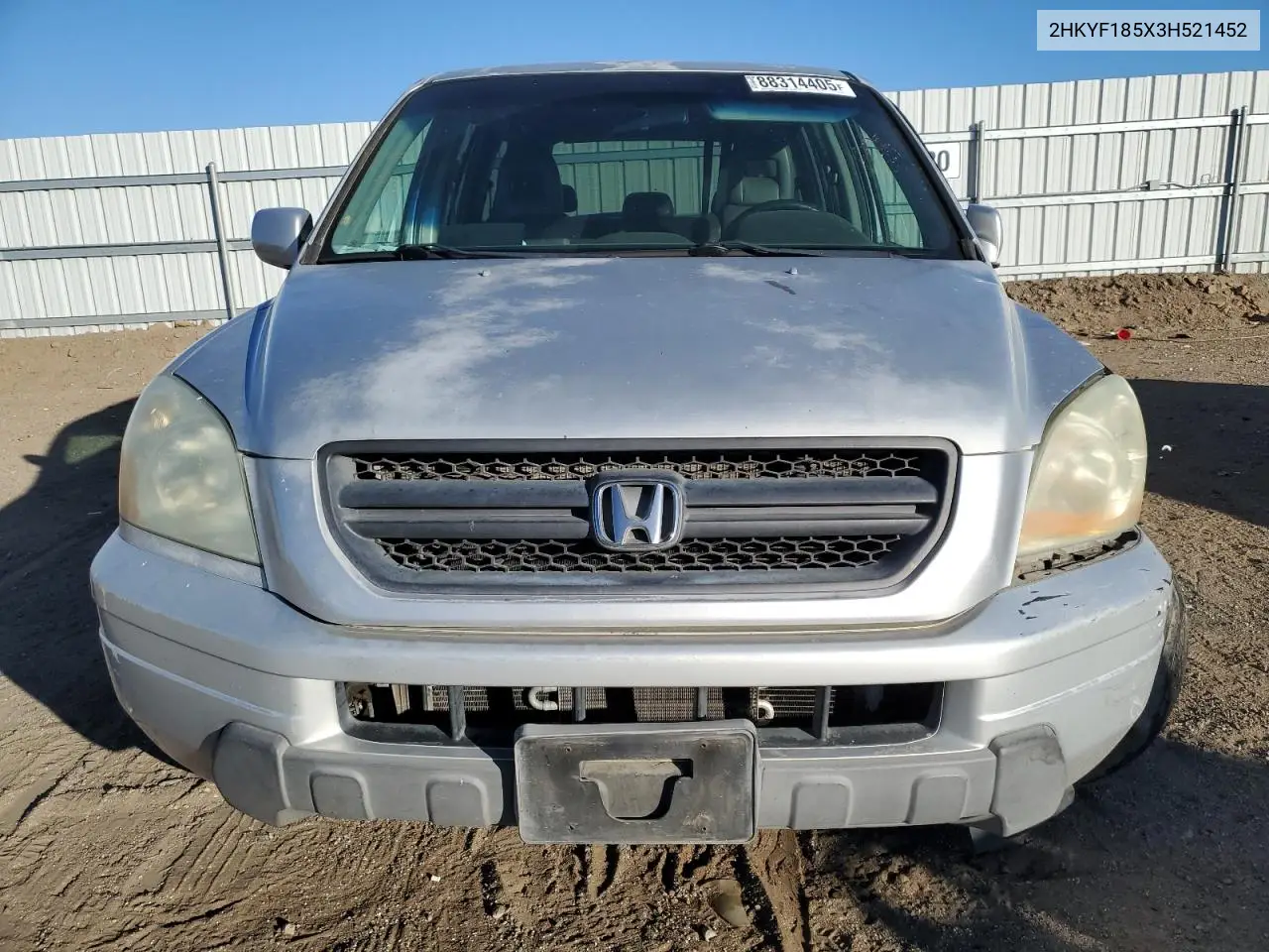 2003 Honda Pilot Exl VIN: 2HKYF185X3H521452 Lot: 88314405