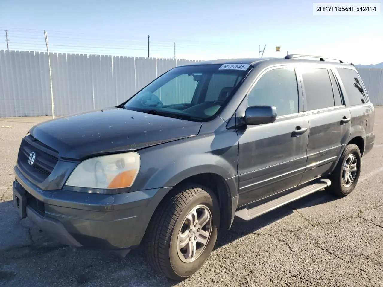 2004 Honda Pilot Exl VIN: 2HKYF18564H542414 Lot: 50727645