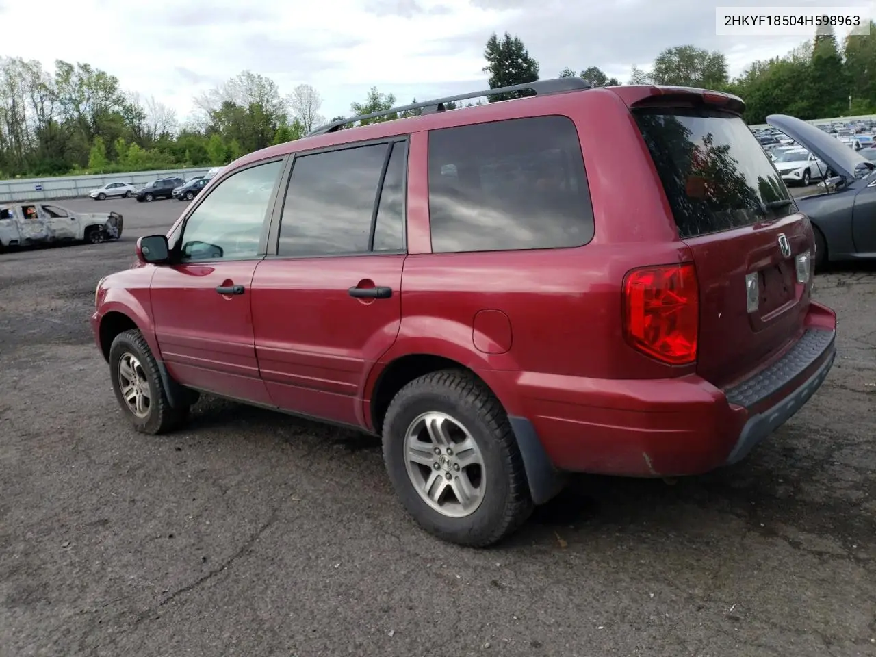 2004 Honda Pilot Exl VIN: 2HKYF18504H598963 Lot: 56636705