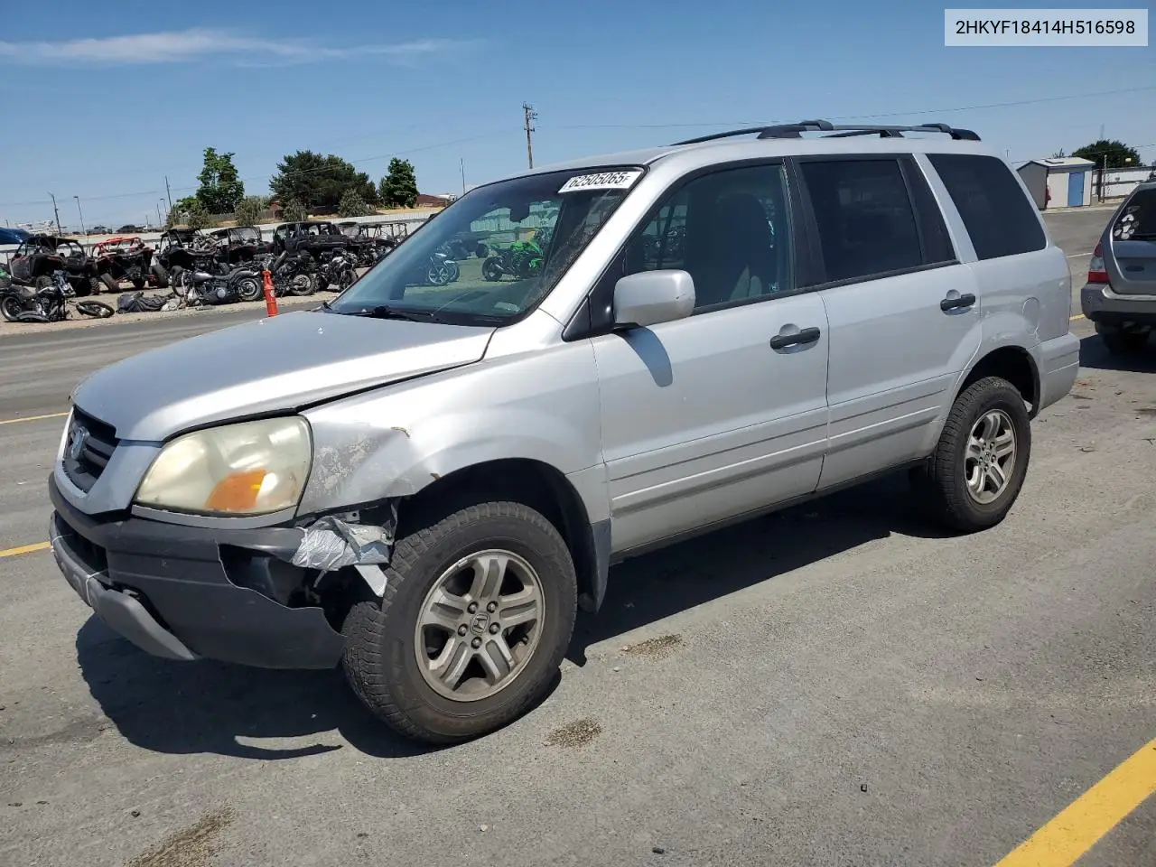 2004 Honda Pilot Ex VIN: 2HKYF18414H516598 Lot: 62505065