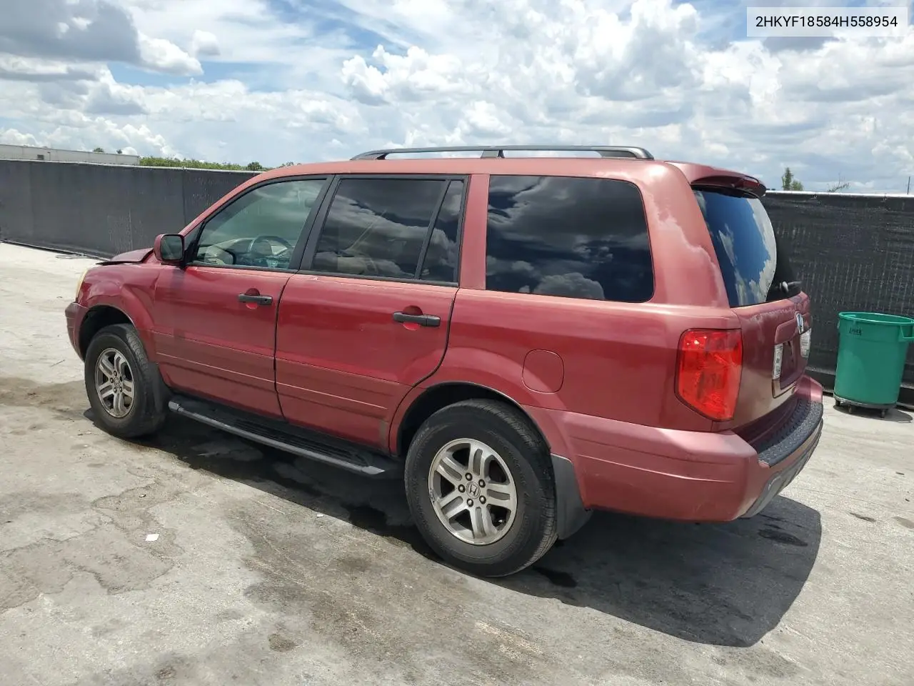 2004 Honda Pilot Exl VIN: 2HKYF18584H558954 Lot: 62541605