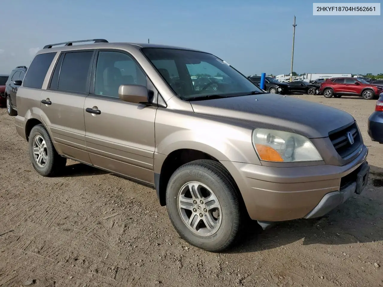 2004 Honda Pilot Exl VIN: 2HKYF18704H562661 Lot: 62838525