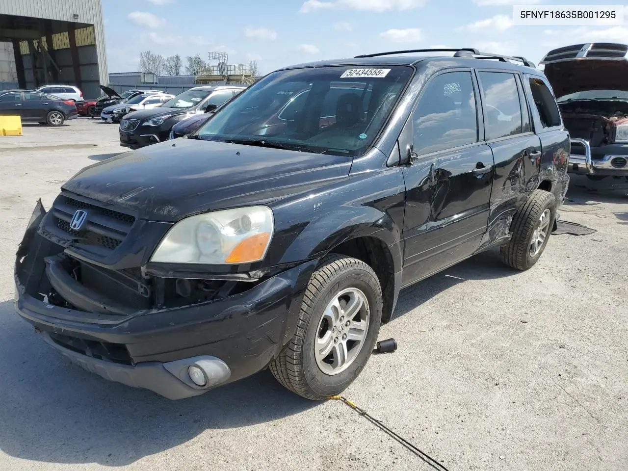 2005 Honda Pilot Exl VIN: 5FNYF18635B001295 Lot: 52434555