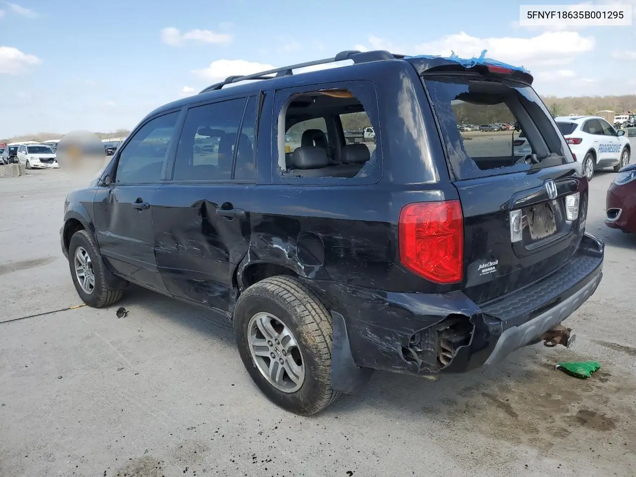 2005 Honda Pilot Exl VIN: 5FNYF18635B001295 Lot: 52434555