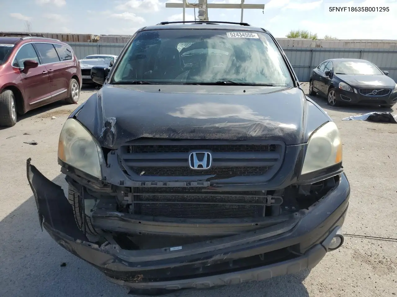 2005 Honda Pilot Exl VIN: 5FNYF18635B001295 Lot: 52434555