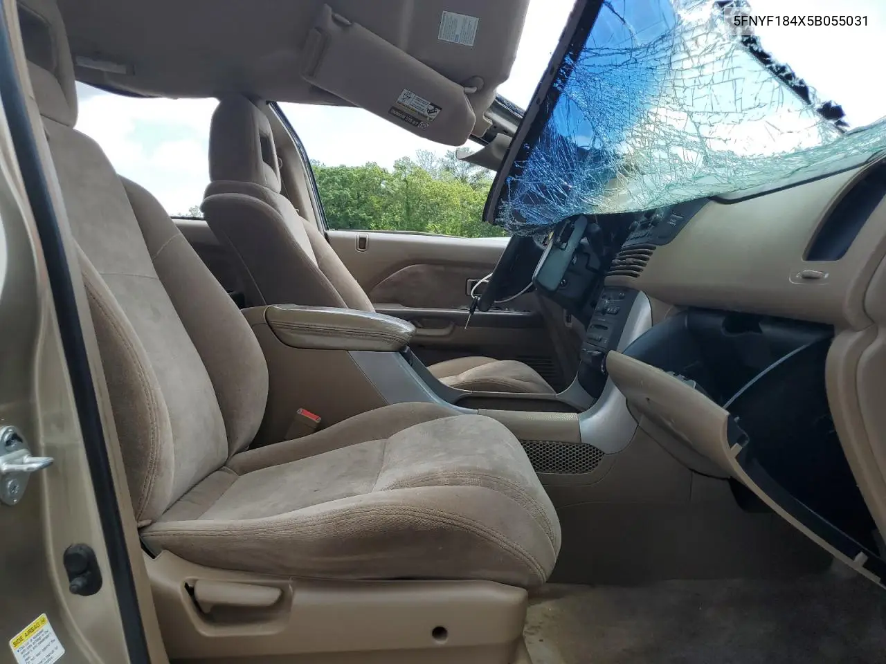 2005 Honda Pilot Ex VIN: 5FNYF184X5B055031 Lot: 55014655
