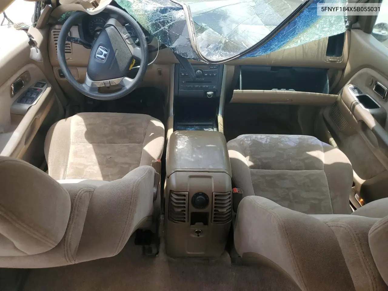 2005 Honda Pilot Ex VIN: 5FNYF184X5B055031 Lot: 55014655