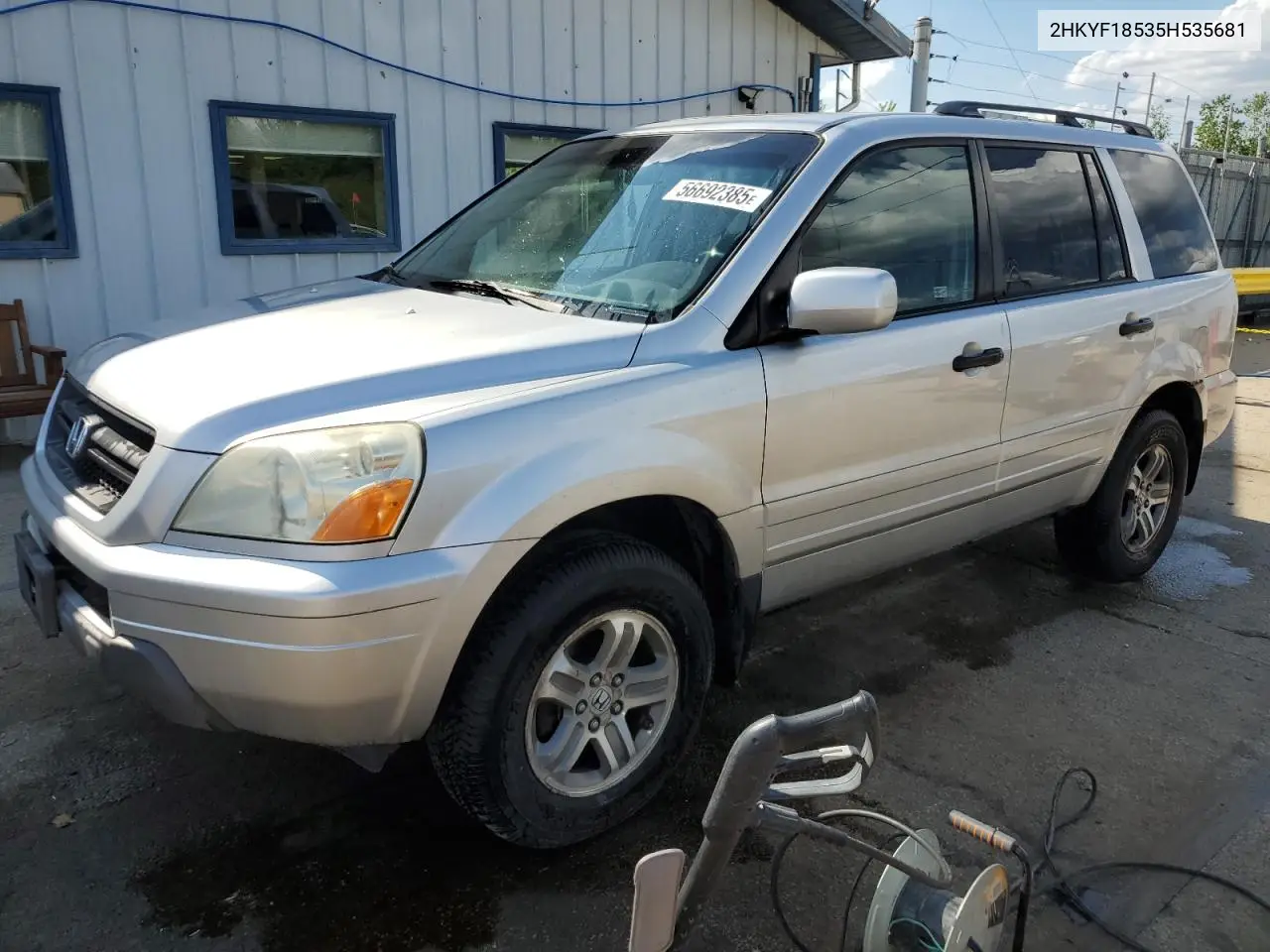 2005 Honda Pilot Exl VIN: 2HKYF18535H535681 Lot: 56692385