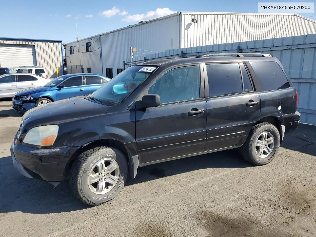 2005 Honda Pilot Ex VIN: 2HKYF18455H570200 Lot: 56999135