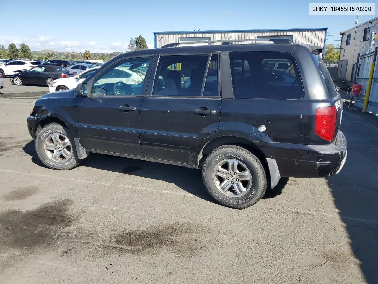 2005 Honda Pilot Ex VIN: 2HKYF18455H570200 Lot: 56999135