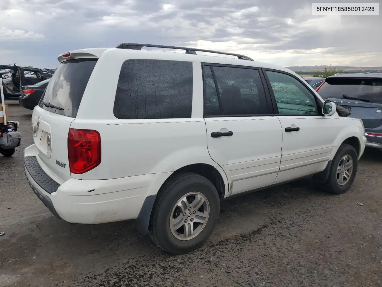 2005 Honda Pilot Exl VIN: 5FNYF18585B012428 Lot: 62513485
