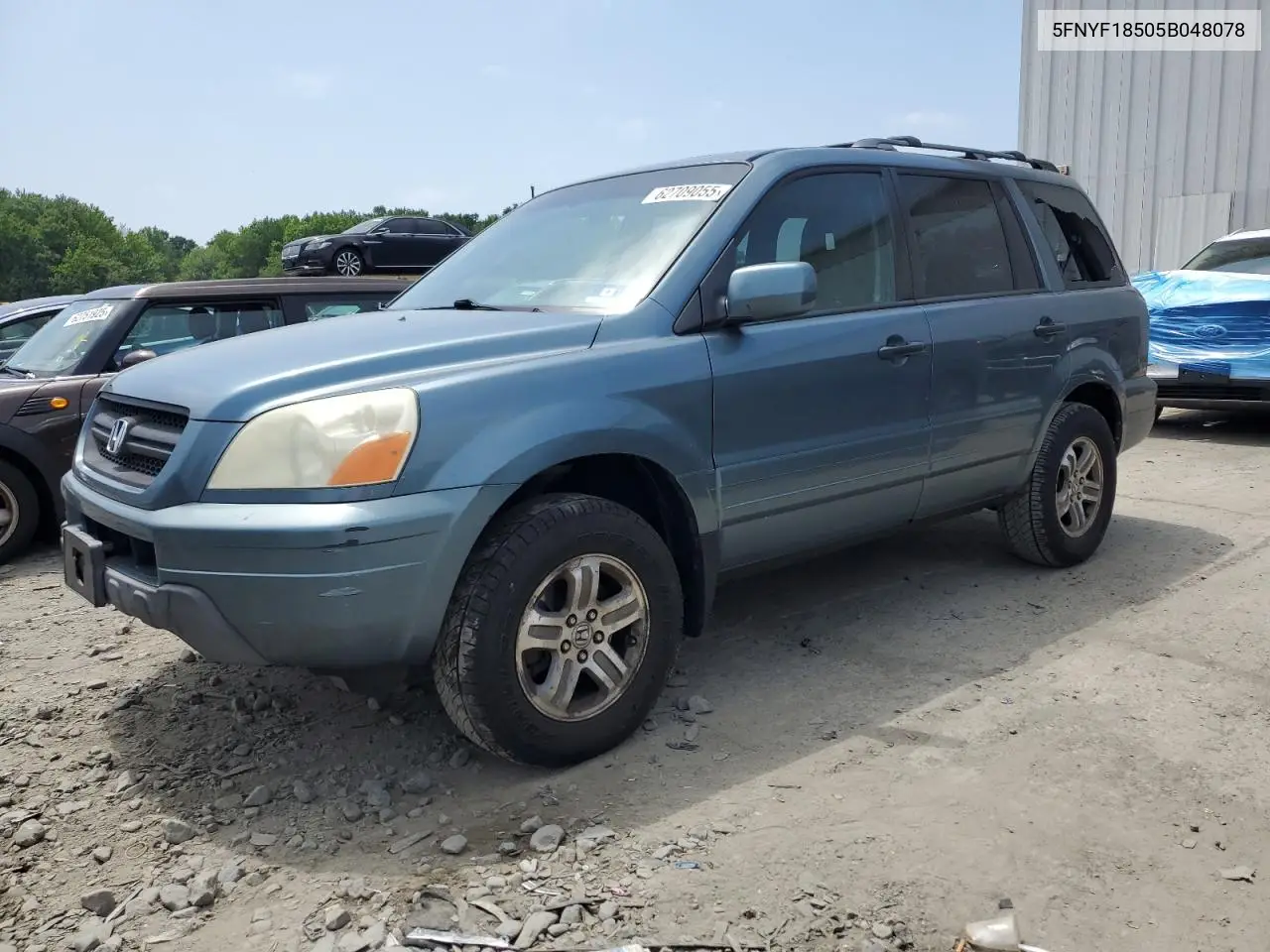 2005 Honda Pilot Exl VIN: 5FNYF18505B048078 Lot: 62709055