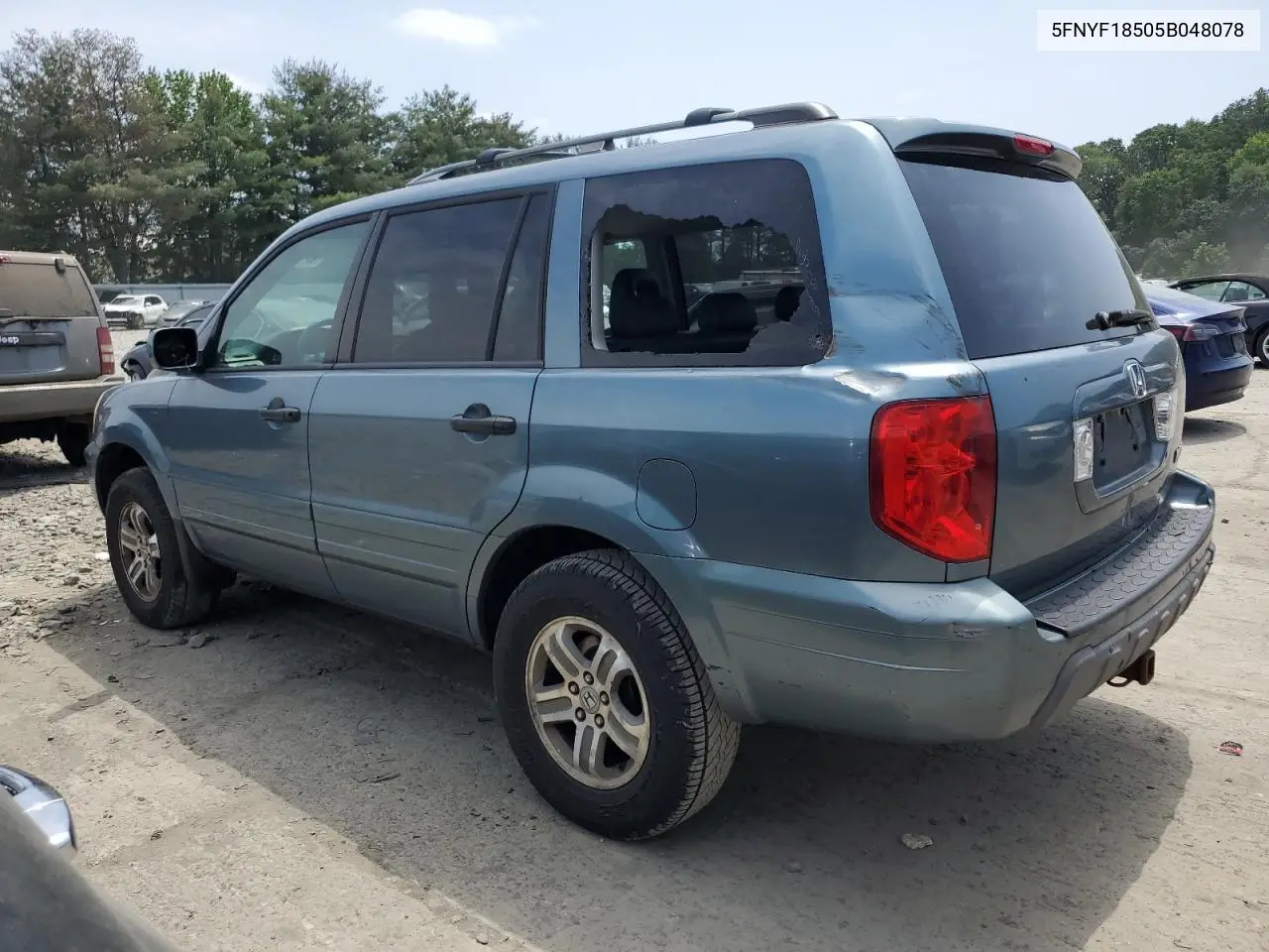 2005 Honda Pilot Exl VIN: 5FNYF18505B048078 Lot: 62709055