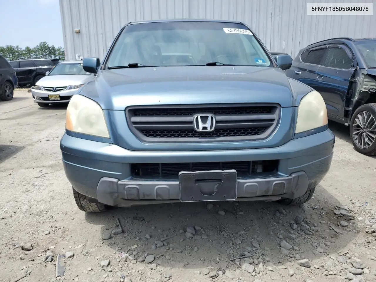 2005 Honda Pilot Exl VIN: 5FNYF18505B048078 Lot: 62709055