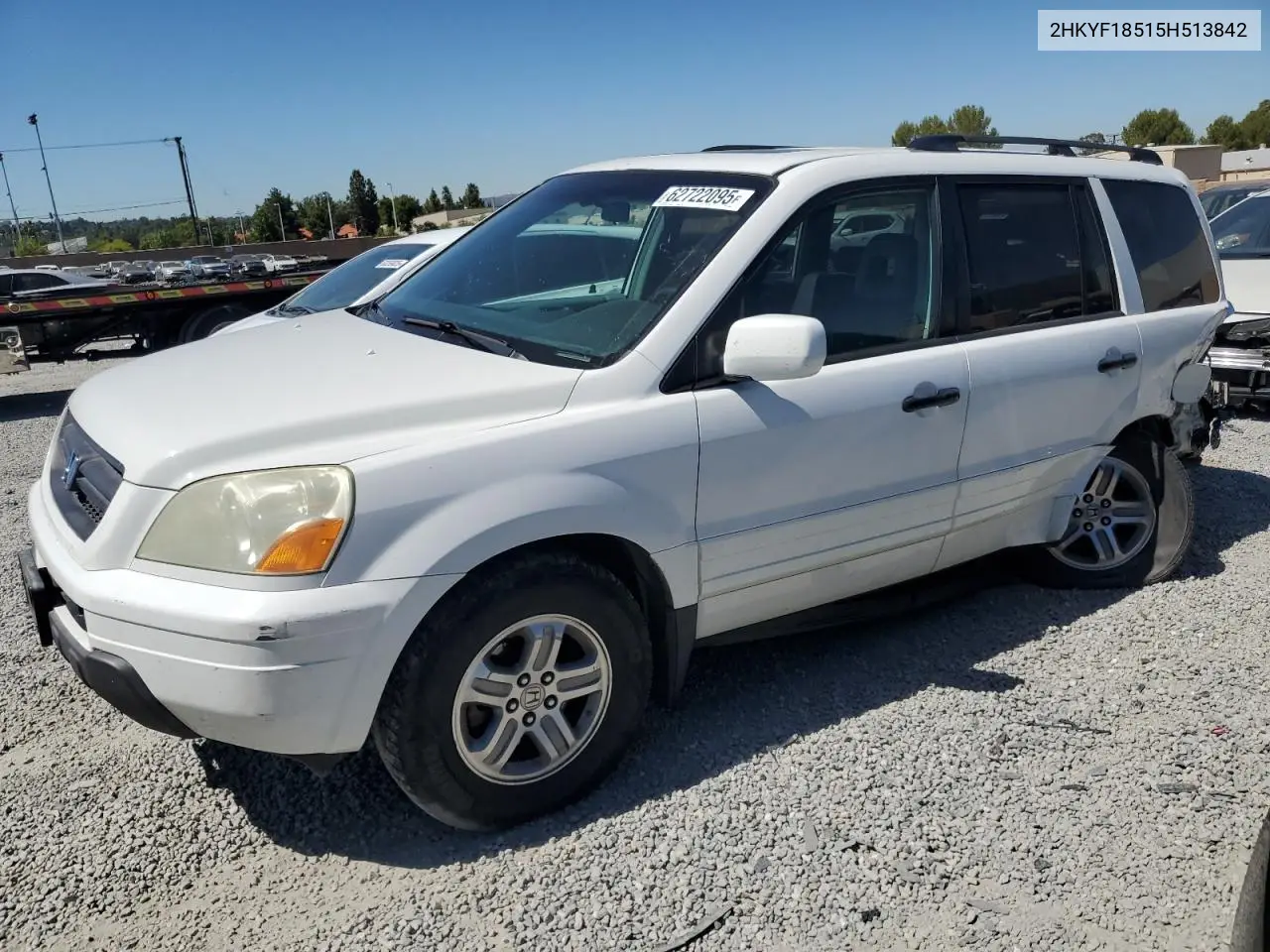 2005 Honda Pilot Exl VIN: 2HKYF18515H513842 Lot: 62722095