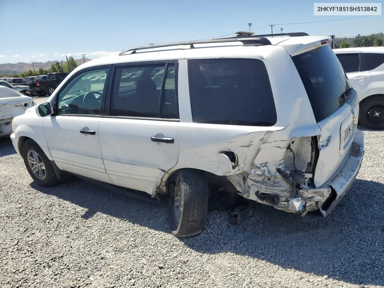 2005 Honda Pilot Exl VIN: 2HKYF18515H513842 Lot: 62722095