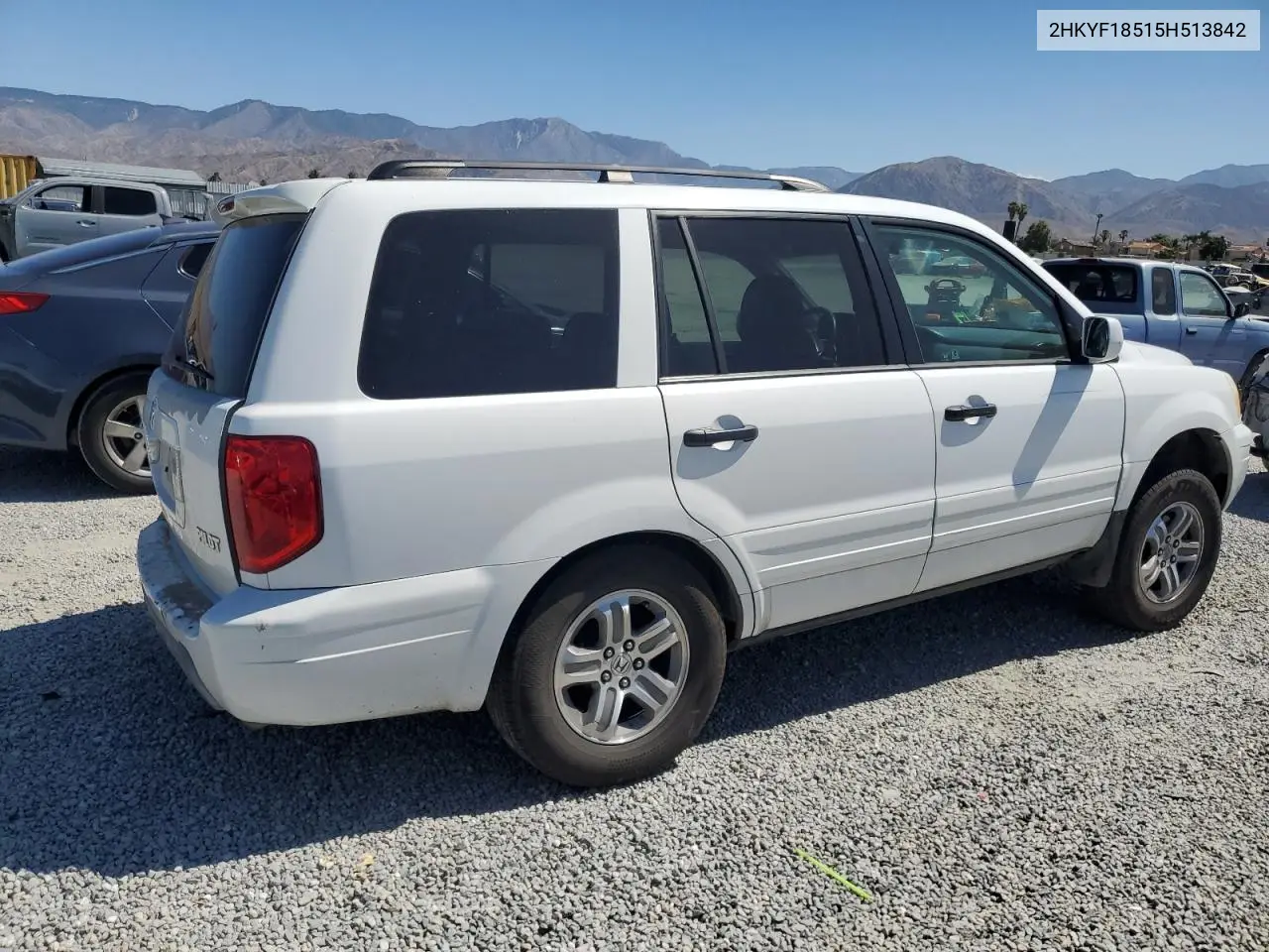 2005 Honda Pilot Exl VIN: 2HKYF18515H513842 Lot: 62722095