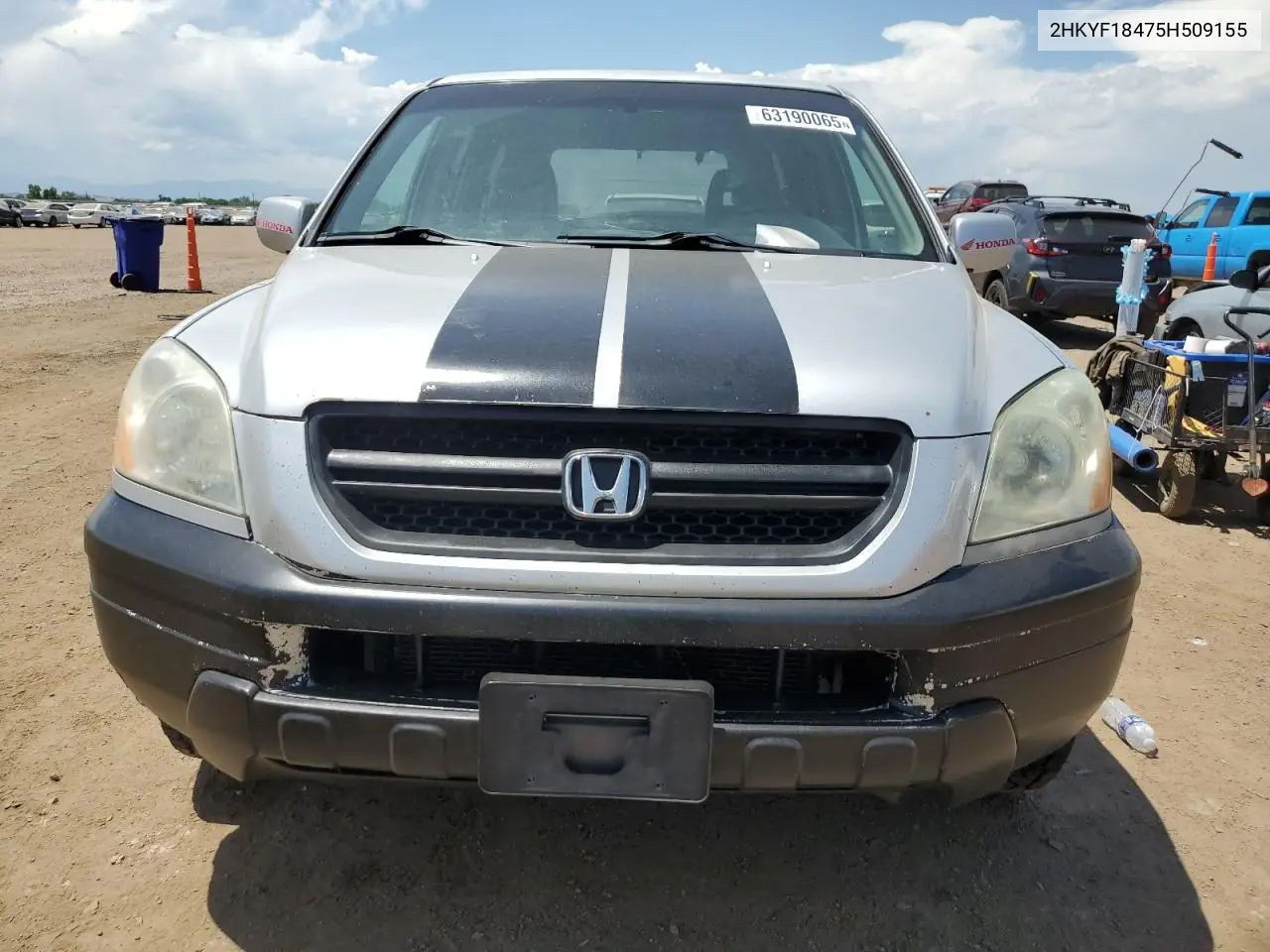 2005 Honda Pilot Ex VIN: 2HKYF18475H509155 Lot: 63190065