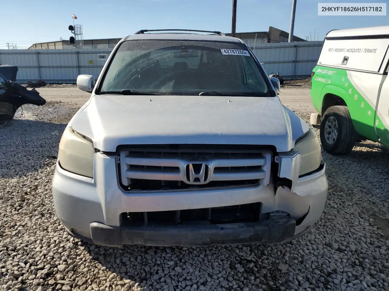 2006 Honda Pilot Ex VIN: 2HKYF18626H517182 Lot: 42787265