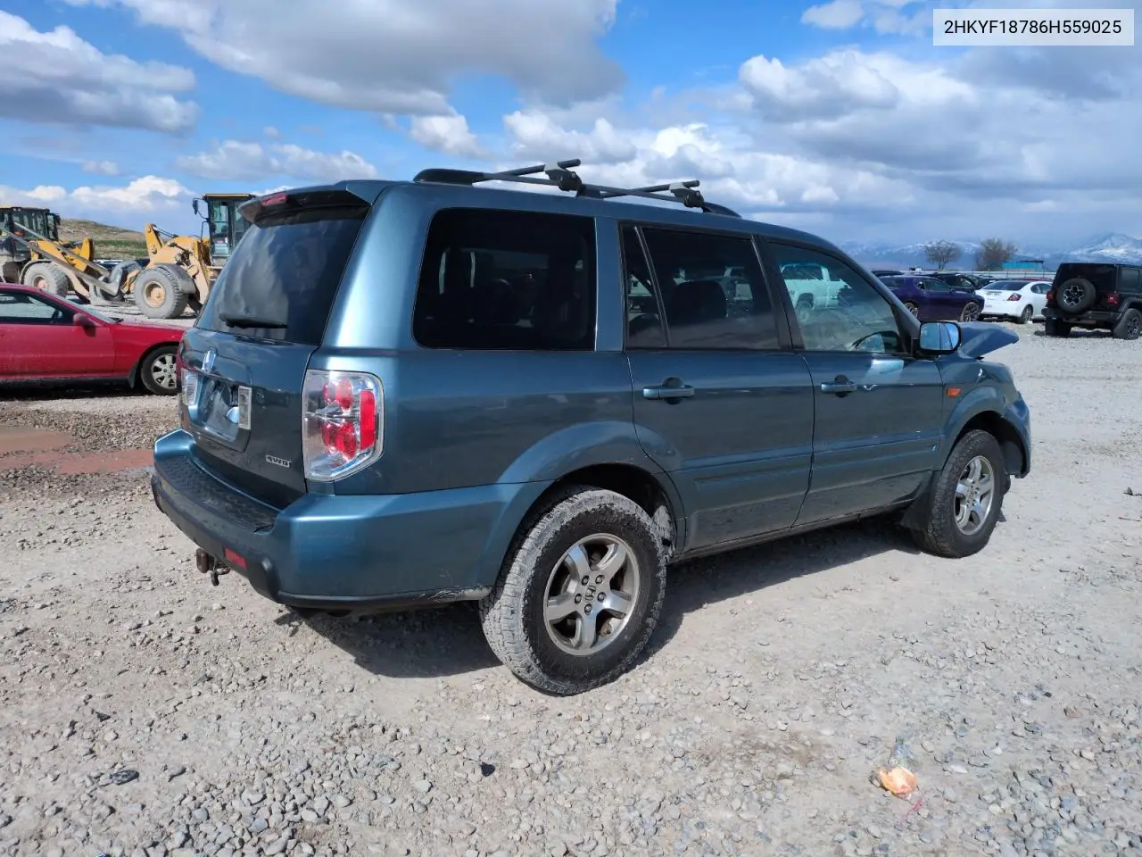 2006 Honda Pilot Ex VIN: 2HKYF18786H559025 Lot: 51434785