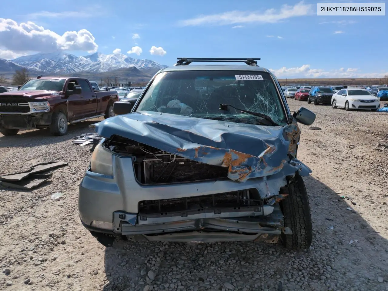 2006 Honda Pilot Ex VIN: 2HKYF18786H559025 Lot: 51434785