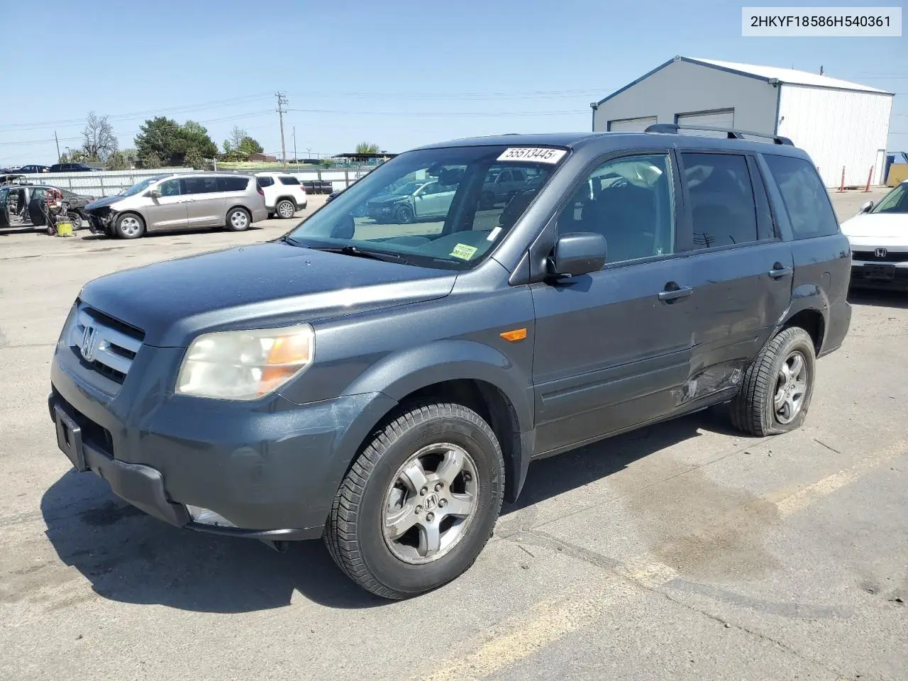 2006 Honda Pilot Ex VIN: 2HKYF18586H540361 Lot: 55513445
