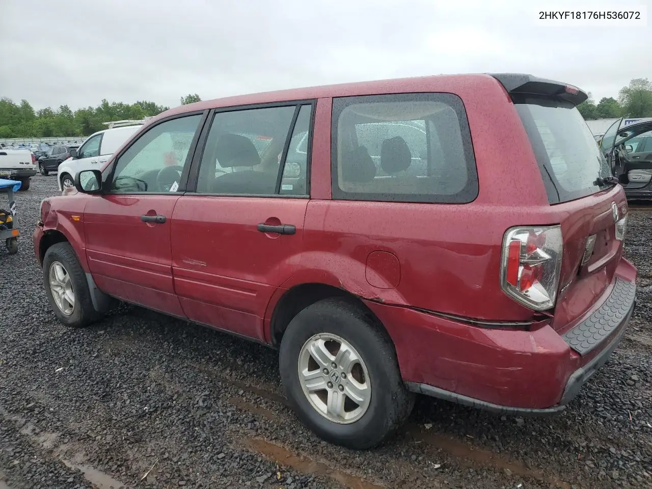 2006 Honda Pilot Lx VIN: 2HKYF18176H536072 Lot: 56572125