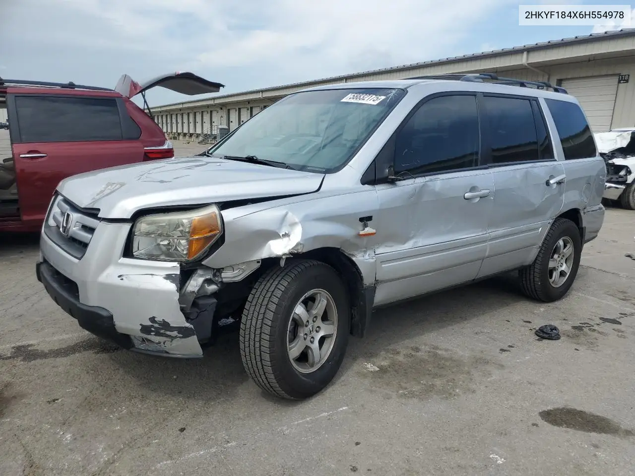2006 Honda Pilot Ex VIN: 2HKYF184X6H554978 Lot: 58832175