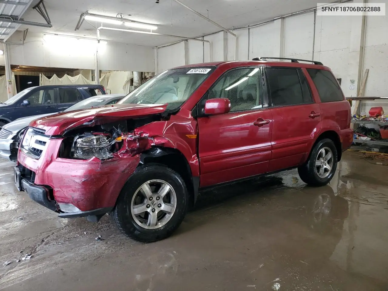 2006 Honda Pilot Ex VIN: 5FNYF18706B022888 Lot: 62461335