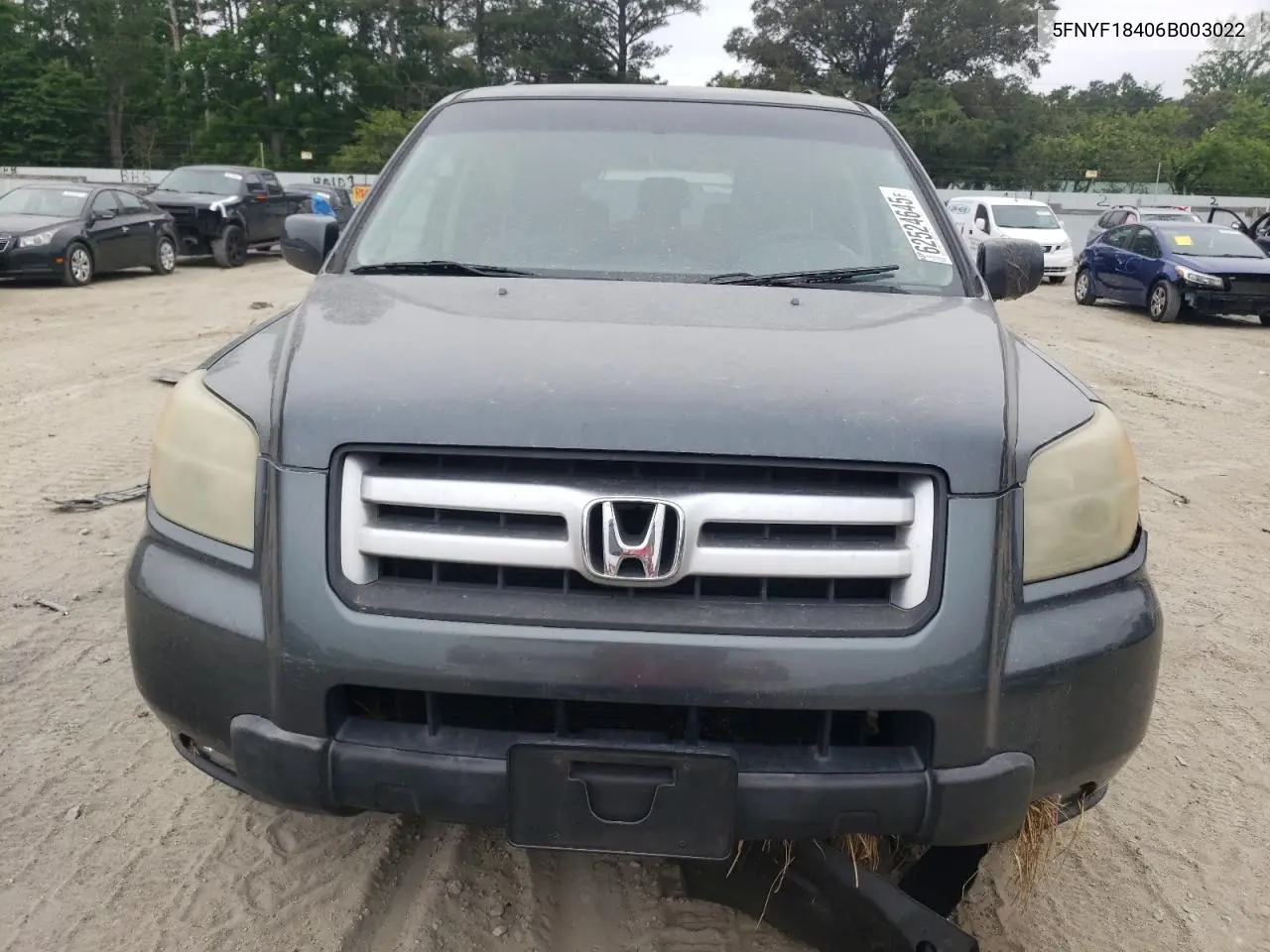 2006 Honda Pilot Ex VIN: 5FNYF18406B003022 Lot: 62524645