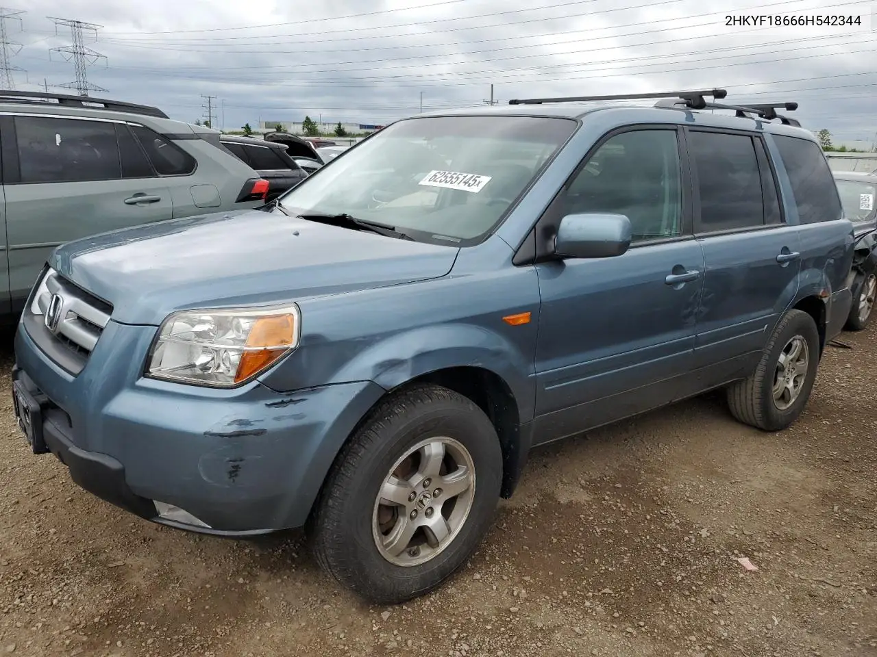 2006 Honda Pilot Ex VIN: 2HKYF18666H542344 Lot: 62555145