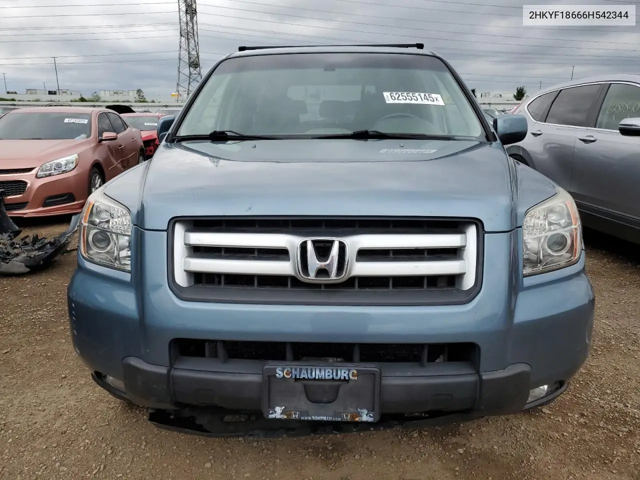 2006 Honda Pilot Ex VIN: 2HKYF18666H542344 Lot: 62555145
