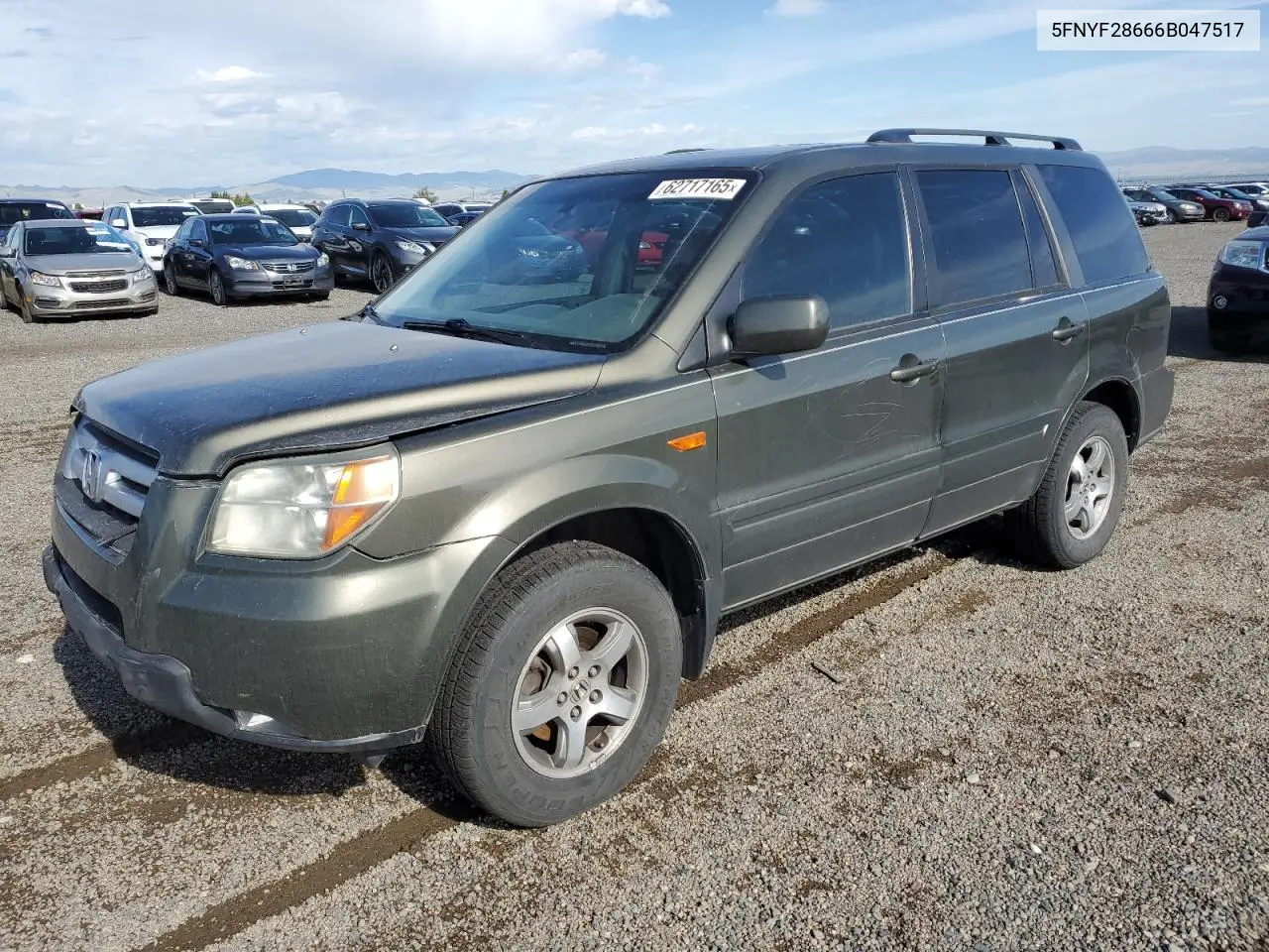 2006 Honda Pilot Ex VIN: 5FNYF28666B047517 Lot: 62717165