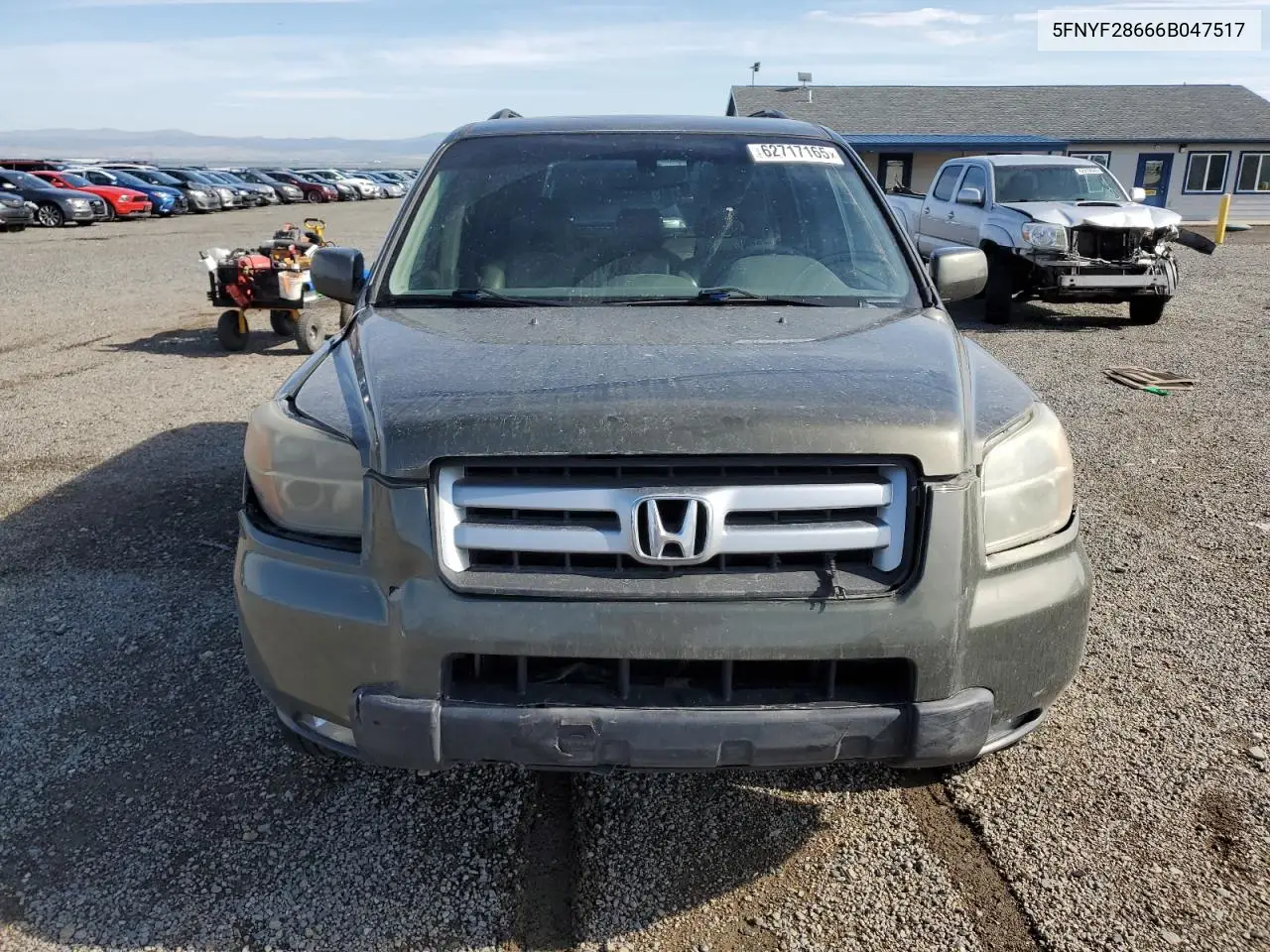 2006 Honda Pilot Ex VIN: 5FNYF28666B047517 Lot: 62717165