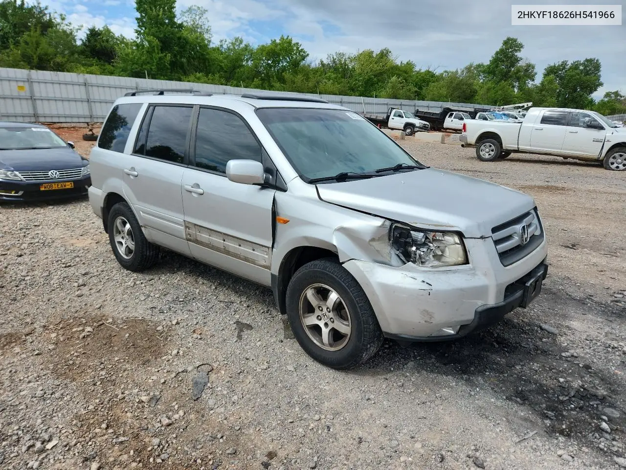 2006 Honda Pilot Ex VIN: 2HKYF18626H541966 Lot: 62774535