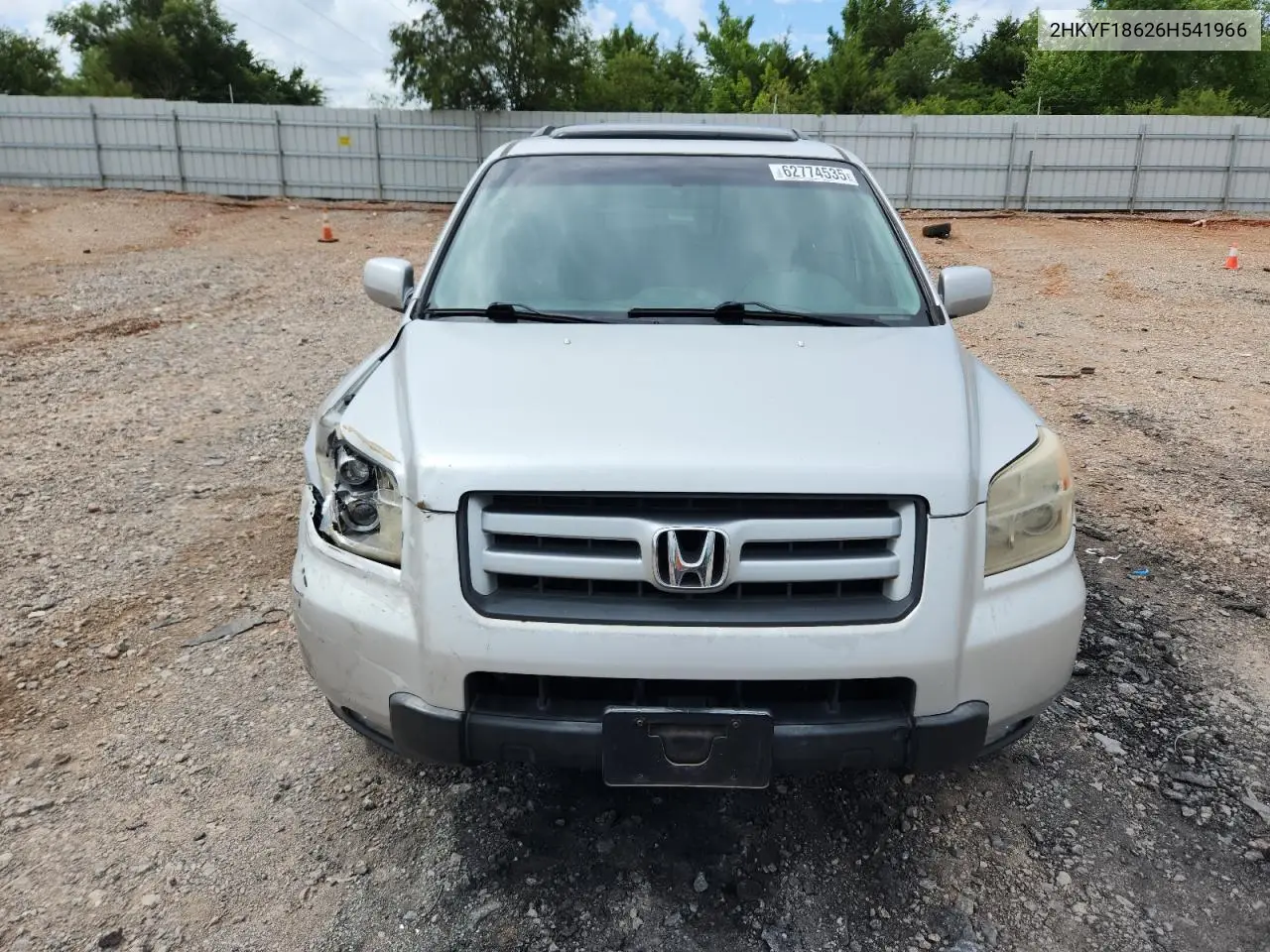 2006 Honda Pilot Ex VIN: 2HKYF18626H541966 Lot: 62774535
