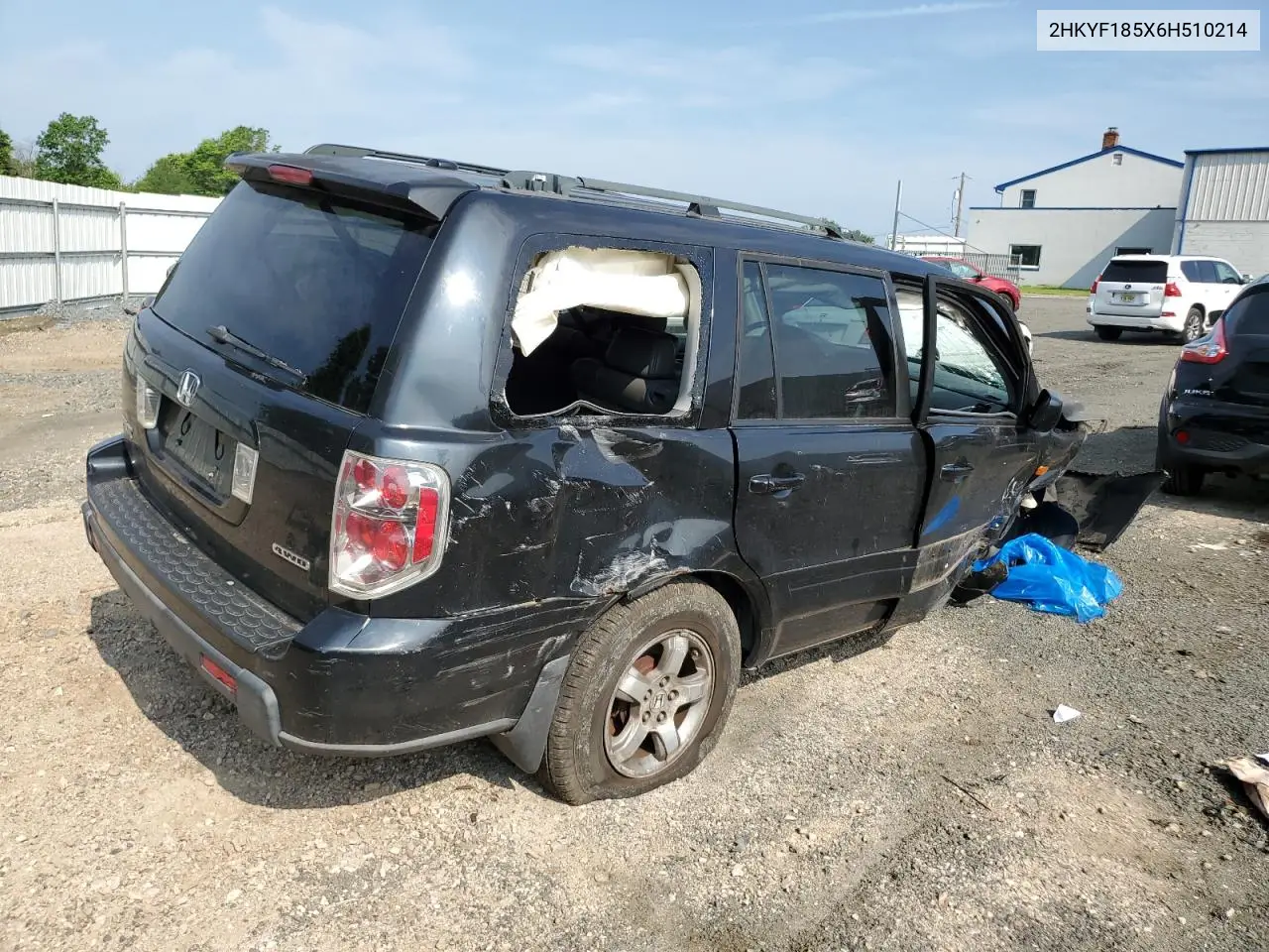 2006 Honda Pilot Ex VIN: 2HKYF185X6H510214 Lot: 62897495