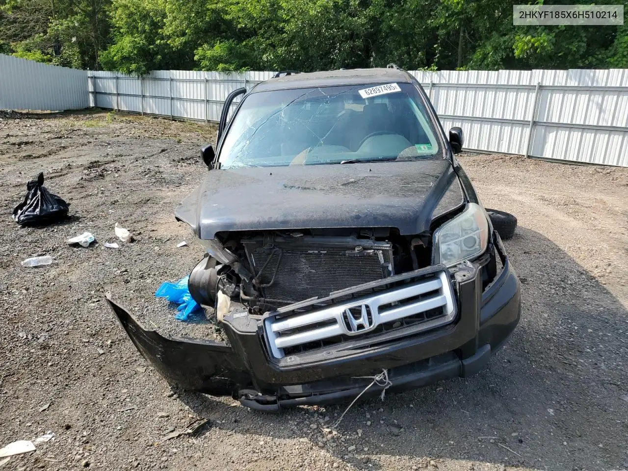2006 Honda Pilot Ex VIN: 2HKYF185X6H510214 Lot: 62897495