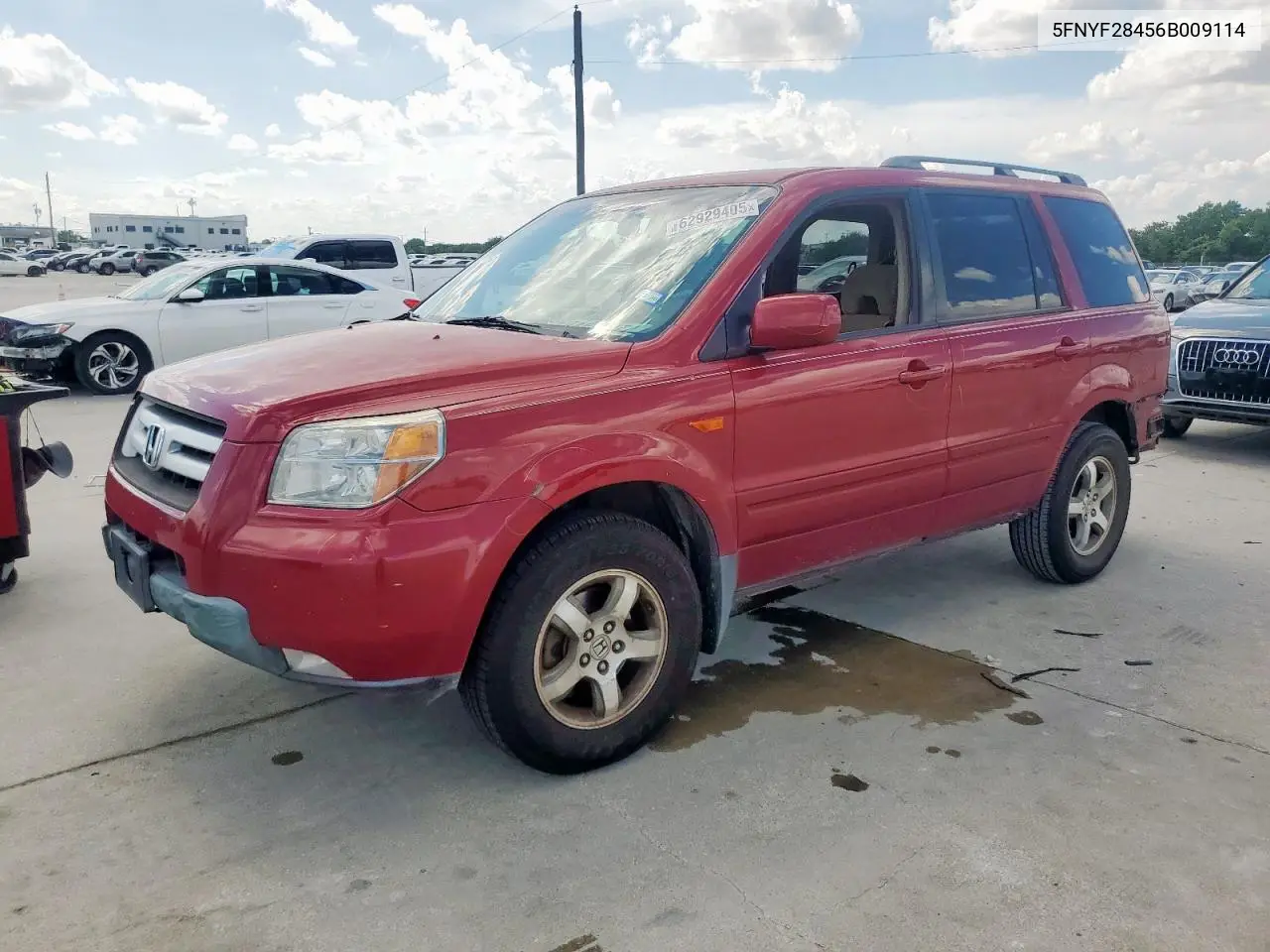 2006 Honda Pilot Ex VIN: 5FNYF28456B009114 Lot: 62929405