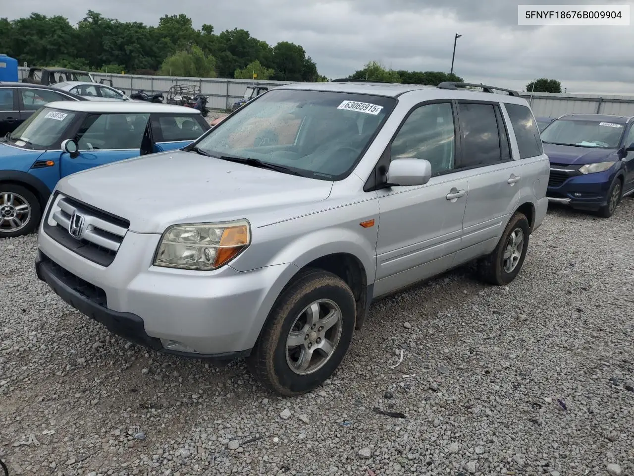 2006 Honda Pilot Ex VIN: 5FNYF18676B009904 Lot: 63065915